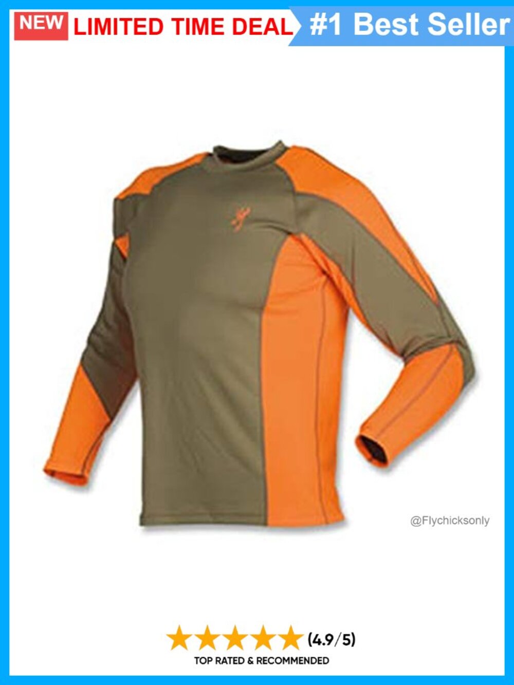 Men's Athletic Fit Long Sleeve Hunting Base Layer Crew Neck Tee